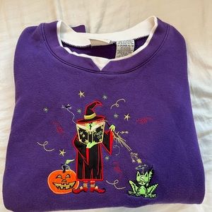 White Stag Halloween seater with double layer neck and witch embroidery